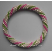 Nepal Glass Beads Bracelets - Beaded Bracelets Made in Nepal - Crochet Beads Bracelets - Bangle - B-66